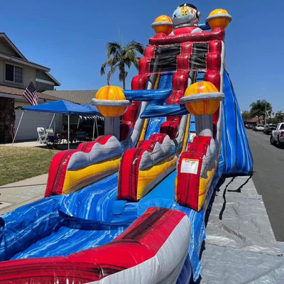 Entretenimiento en interiores y exteriores PVC Space Rush Water Slide con niños