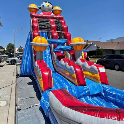 Entretenimiento en interiores y exteriores PVC Space Rush Water Slide con niños