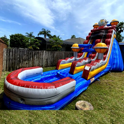 Entretenimiento en interiores y exteriores PVC Space Rush Water Slide con niños