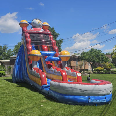 Entretenimiento en interiores y exteriores PVC Space Rush Water Slide con niños