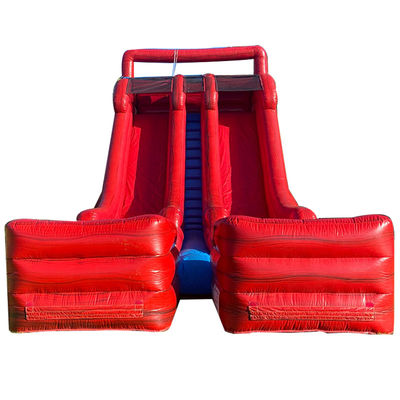 Slide de agua inflable de tamaño adulto con 2 toboganes y 2 piscinas en PVC comercial