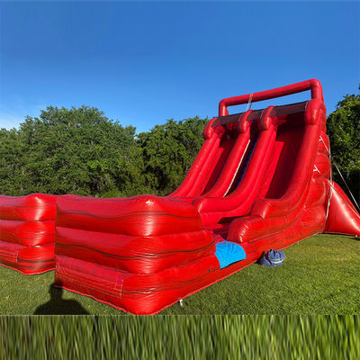 Slide de agua inflable de tamaño adulto con 2 toboganes y 2 piscinas en PVC comercial