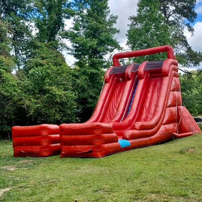 Slide de agua inflable de tamaño adulto con 2 toboganes y 2 piscinas en PVC comercial