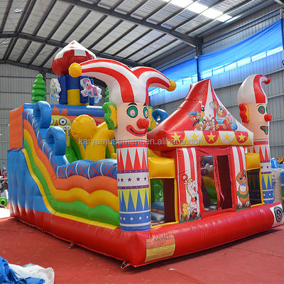 14 años de edad Unisex Último Circo Inflable de PVC Castillo con deslizamiento N Deslizamiento Fiesta de la Ciudad Divertida
