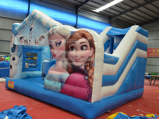 Personalizado Partida Infantil Trampolín Inflable Princesa Elsa Castillo Combo Salto del tobogán