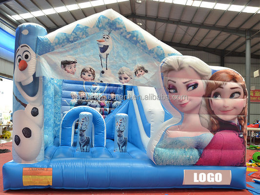 Personalizado Partida Infantil Trampolín Inflable Princesa Elsa Castillo Combo Salto del tobogán