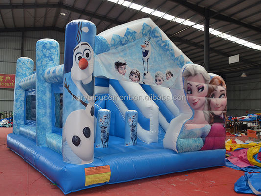 Personalizado Partida Infantil Trampolín Inflable Princesa Elsa Castillo Combo Salto del tobogán