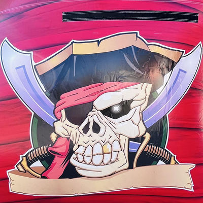Logotipo personalizado Impreso Comercial de PVC Tema del barco pirata tobogán de agua inflable con piscina