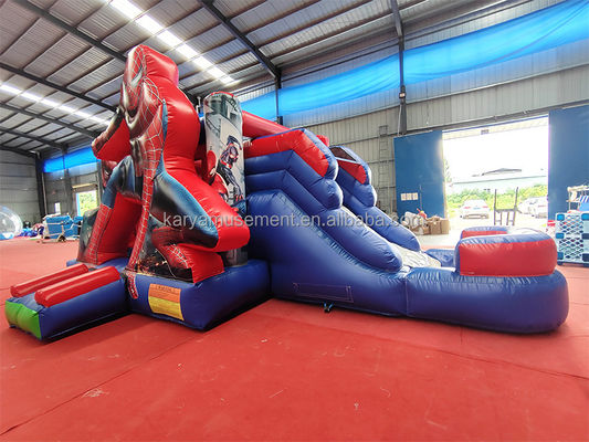 CE/EN71/EN14960 Certificado Niños Inflable Castillo Spiderman Casa de salto con tobogán
