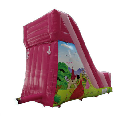 Alquiler comercial de trineos inflables de PVC pequeños de color rosa con certificación CE/EN71/EN14960