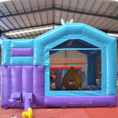 Unisex PVC Exquisito Unicornio Rainbow Inflable Jumping Castle para el patio de recreo