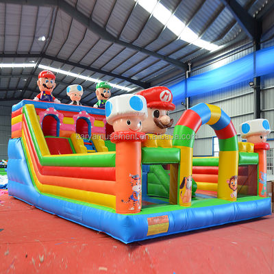 Rango de edad 14 Años y más Portable PVC Inflatable Mario Fun City Juego de Parque infantil para niños