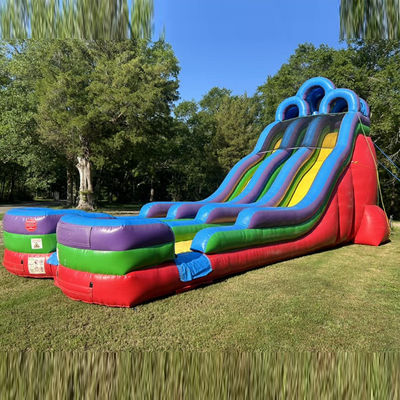 Piscina de tobogán doble personalizable con dos piscinas pequeñas y kits de reparación incluidos