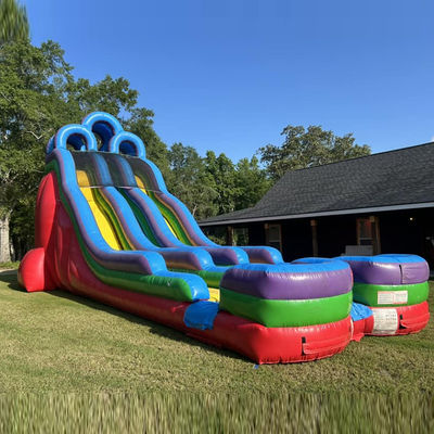 Piscina de tobogán doble personalizable con dos piscinas pequeñas y kits de reparación incluidos