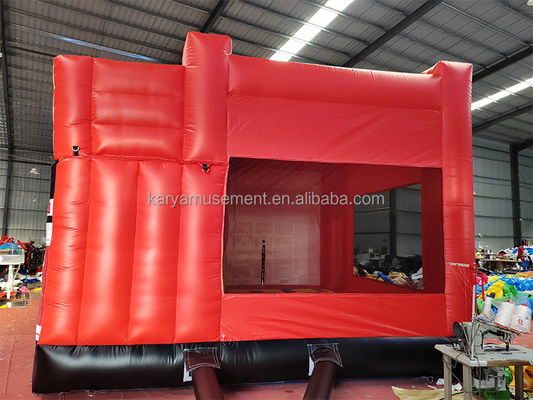 Camión de bomberos rojo personalizable Temática de castillo inflable tobogán para niños Parque de diversiones