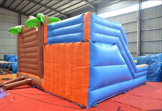 Mejorar su patio de recreo con la cabaña de troncos del niño casa de rebote y combo de toboganes inflable
