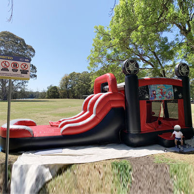 0.55mm PVC Vinyl Tarpaulin Spiderman Inflable Casa de Salto Doble Carril Salto Castillo