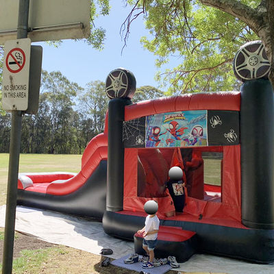 0.55mm PVC Vinyl Tarpaulin Spiderman Inflable Casa de Salto Doble Carril Salto Castillo