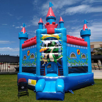 Personalizar Acceptado Caballero Valeroso Casa de Salto Azul Castillo Inflable para el patio trasero