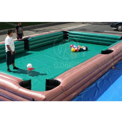 Tabla de billar de fútbol inflable de lonas de PVC personalizada para juegos interactivos