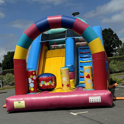 Alquiler de fiestas Casa de dulces tema tobogán seco inflable con certificación CE/EN71/EN14960