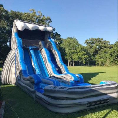 Entretenimiento al aire libre en interiores doble deslizamiento n tobogán tobogán de piscina inflable para parque acuático