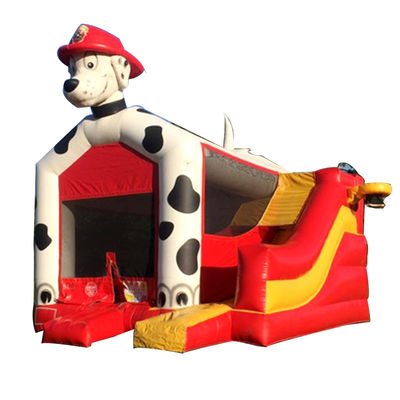 Casa de salto para perros dálmatas Castillo inflable Casa de salto con tobogán y accesorios