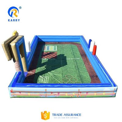 Vía de envío Uso de jabón inflable Campo de fútbol/basquetbol para patios de juego al aire libre