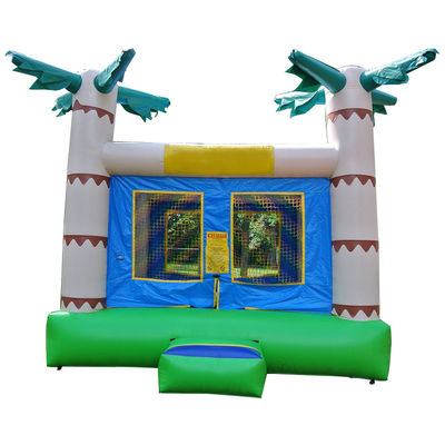 14 Años de edad Color personalizado Árbol de palma tropical Niños rebotadores Castillo de rebotes para alquilar