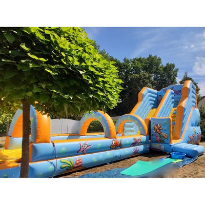 Experimenta la emoción con el tema del mundo submarino Parque acuático inflable y tobogán