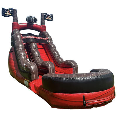 Equipo de parque acuático de diversión tobogán acuático pirata inflable con piscina PVC comercial