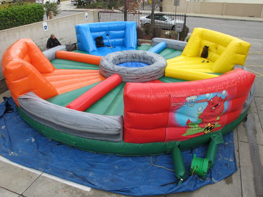 Desata la diversión con Bungees humanos corriendo y hambrientos hipopótamos Chow Down juego inflable