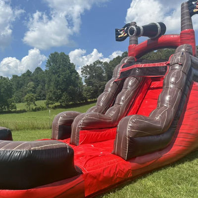 Equipo de parque acuático de diversión tobogán acuático pirata inflable con piscina PVC comercial