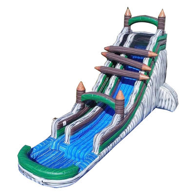 Alquiler comercial de juegos inflables para niños patio trasero bloqueador de troncos tobogán con piscina