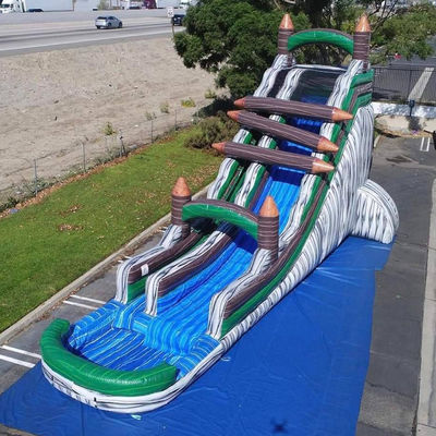 Alquiler comercial de juegos inflables para niños patio trasero bloqueador de troncos tobogán con piscina