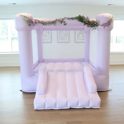 Niños trampolín rosa y la princesa castillo inflable casona con malla blanca