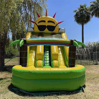 Juguetes inflables para niños al aire libre pequeño tobogán con piscina y doble tobogán