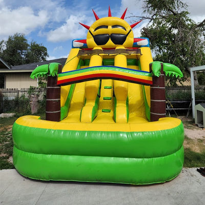 Juguetes inflables para niños al aire libre pequeño tobogán con piscina y doble tobogán