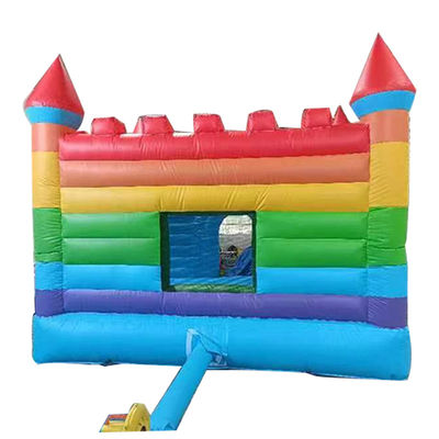 Rainbow Inflatable Jumping Castle Trampolín de PVC de grado comercial con soplador