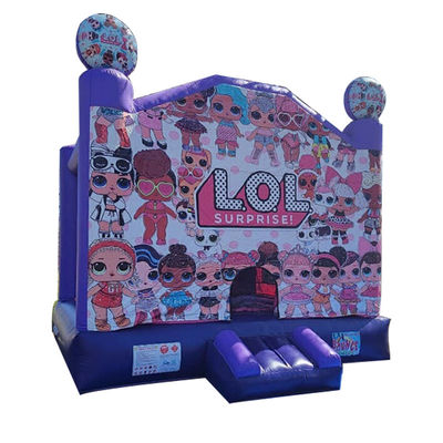 Blower incluido Casa de rebote inflada púrpura para la fiesta de vestimenta cruzada de chicas LOL