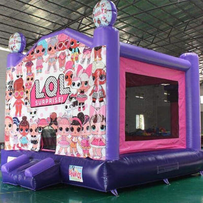 Blower incluido Casa de rebote inflada púrpura para la fiesta de vestimenta cruzada de chicas LOL