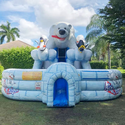 En el interior comercial enorme Arctic Plunge deslizamiento de agua inflable con doble carril deslizamiento de aire