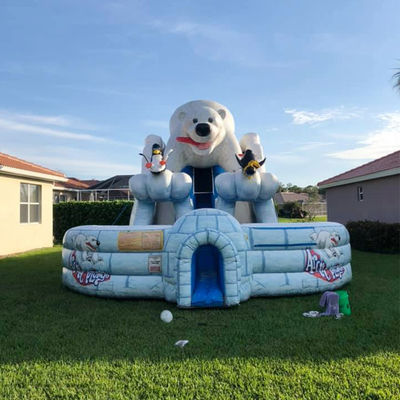 En el interior comercial enorme Arctic Plunge deslizamiento de agua inflable con doble carril deslizamiento de aire