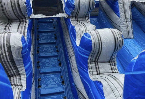 Tamaño personalizado tobogán de agua inflable con tobogán de tiburón grande y piscina