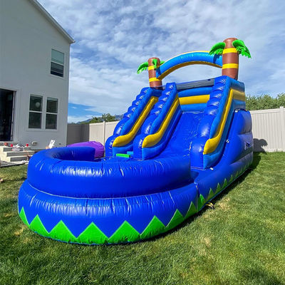 Pequeño tobogán de agua inflable con piscina de verano Palma Klein Blue Kid juguetes juego de tobogán