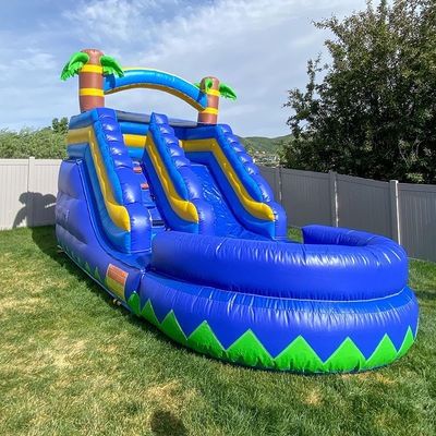 Pequeño tobogán de agua inflable con piscina de verano Palma Klein Blue Kid juguetes juego de tobogán