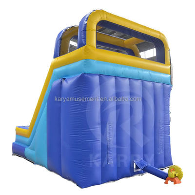 Casa clásica de salto azul y amarillo Castillo inflable Casa de salto deslizante con soplador