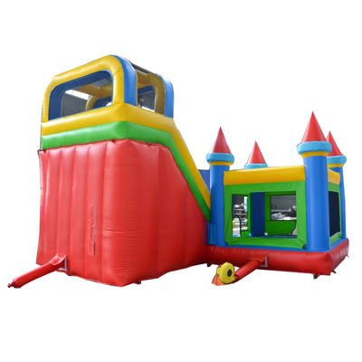 Personalizar Acceptado PVC Rojo y Azul Juegos Inflables Bouncer House Slide para Niños