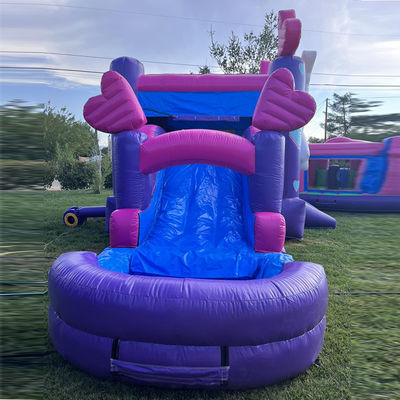Kit de reparación Comerciante de PVC Arco iris Unicornio Casa de salto con tobogán y piscina