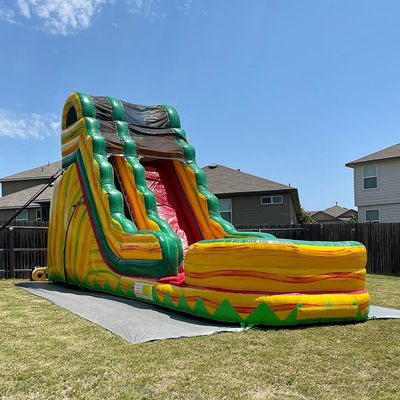 Tamaño adulto PVC comercial Sinfonía de la selva tobogán de agua inflable con piscina